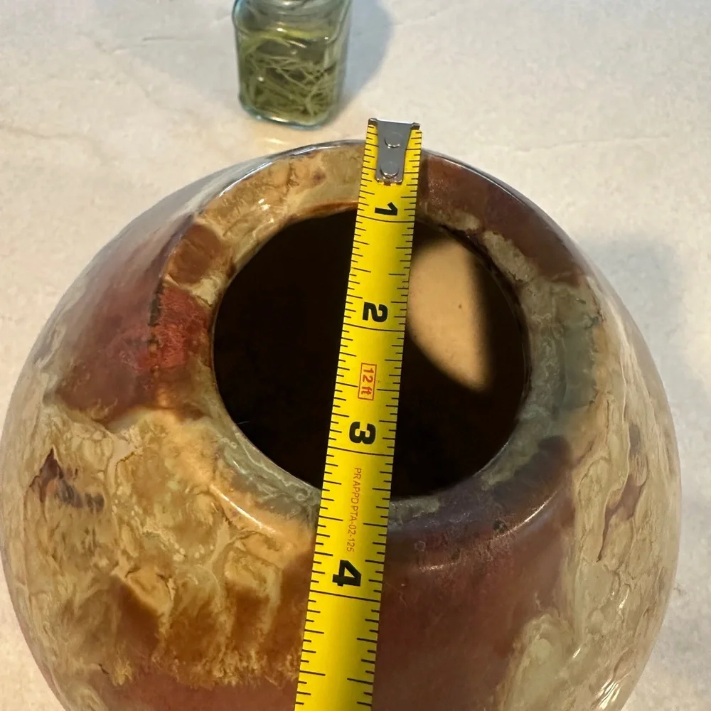 Handcrafted Ceramic Vase - Red and Brown MCM